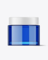 Blue Glass Cosmetic Jar Mockup