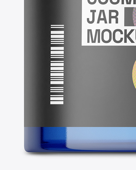 Blue Glass Cosmetic Jar Mockup