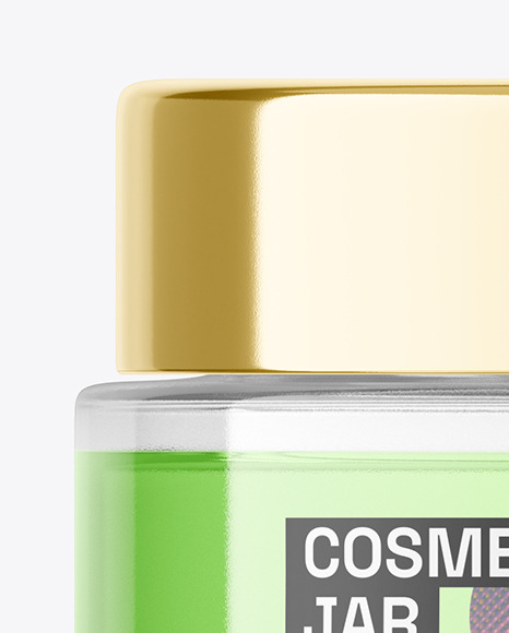 Clear Glass Cosmetic Jar Mockup