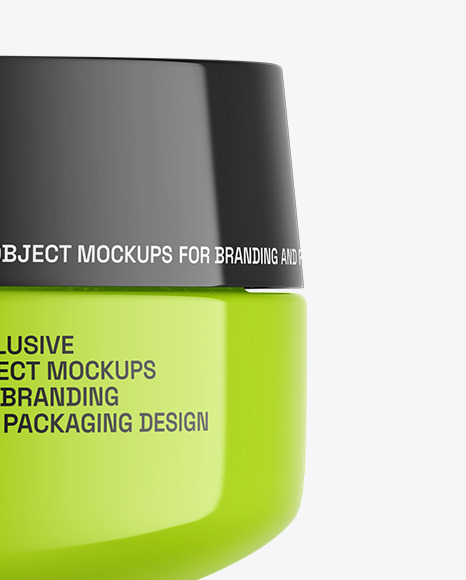 Glossy Cosmetic Jar Mockup