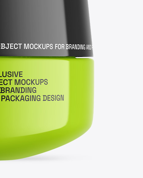 Glossy Cosmetic Jar Mockup