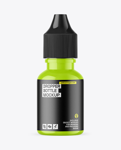 Glossy Dropper Bottle Mockup