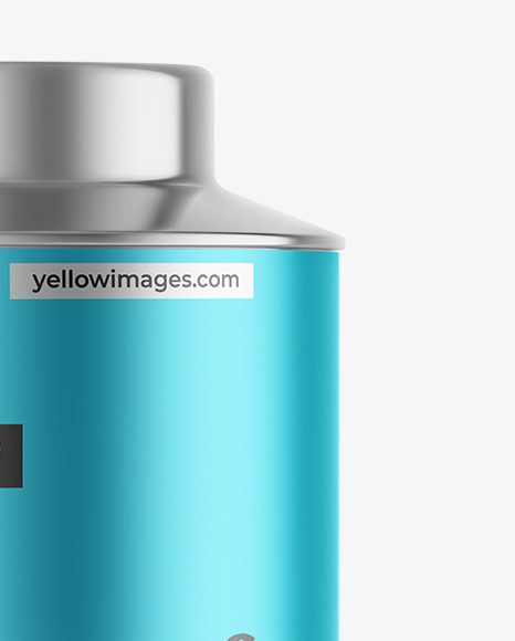 Matte Metallic Tea Tin Can Mockup