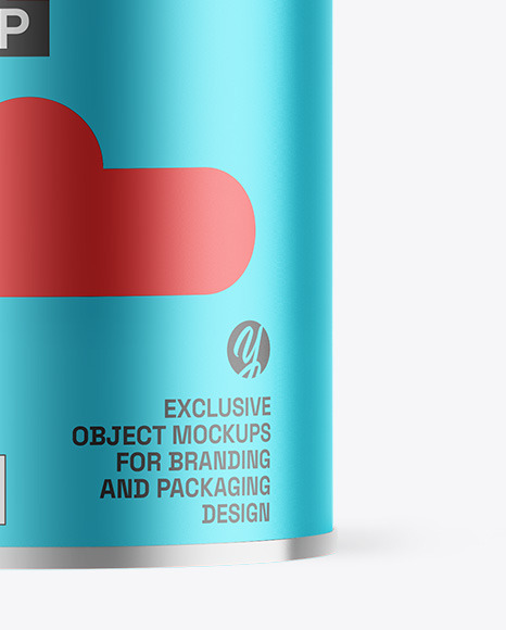 Matte Metallic Tea Tin Can Mockup