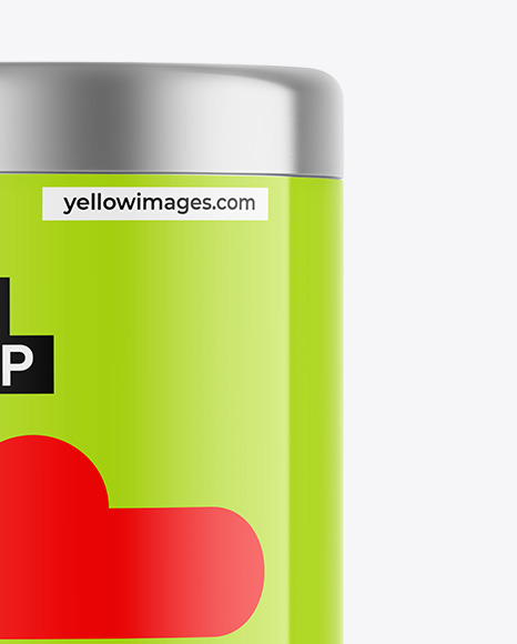 Glossy Tea Tin Can Mockup