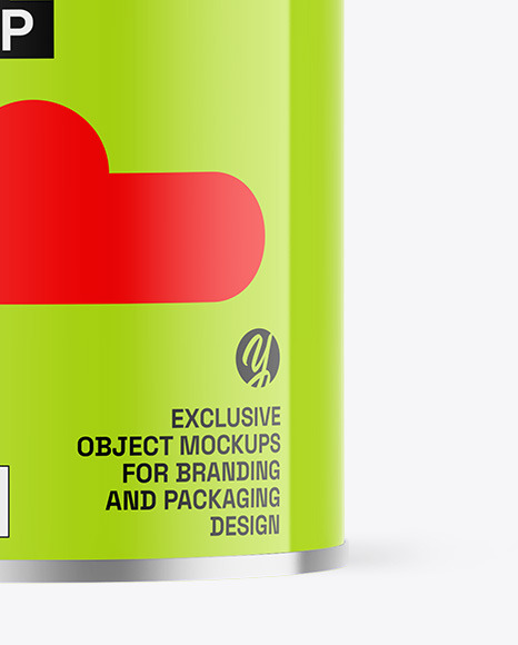 Glossy Tea Tin Can Mockup