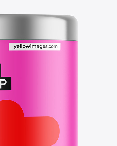 Matte Tea Tin Can Mockup