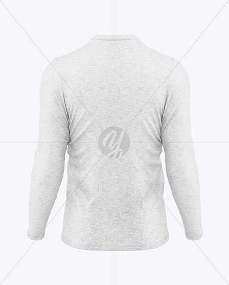 Men’s Heather Long Sleeve T-Shirt Mockup - Back View