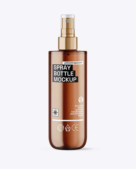 Amber Spray Bottle Mockup