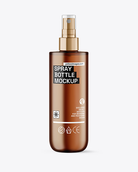 Frosted Amber Spray Bottle Mockup