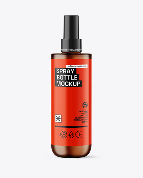 Frosted Amber Spray Bottle Mockup