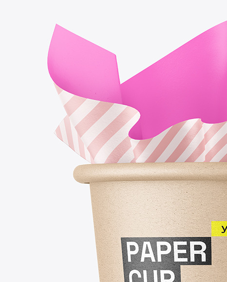 Kraft Paper Cup w/ French Fries Mockup