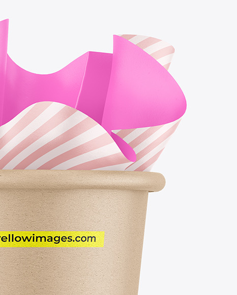 Kraft Paper Cup w/ French Fries Mockup