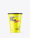 Glossy Paper Cup w/ French Fries Mockup