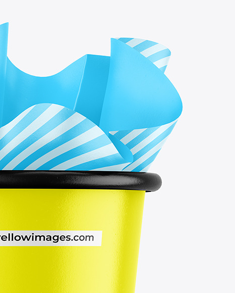 Glossy Paper Cup w/ French Fries Mockup