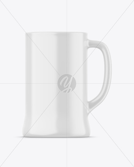 Glossy Ceramic Beer Mug Mockup