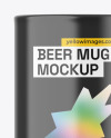 Glossy Ceramic Beer Mug Mockup