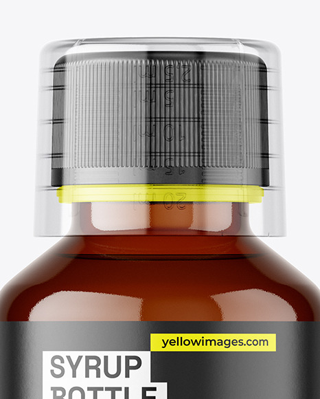 Amber Syrup Bottle Mockup