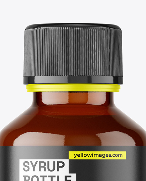 Amber Syrup Bottle Mockup