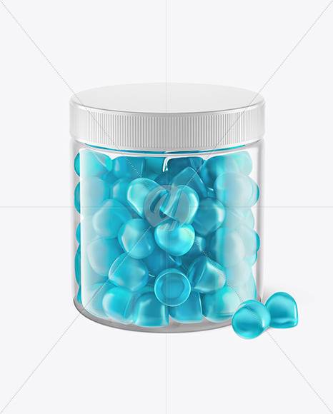 Plastic Jar with Gummies Mockup