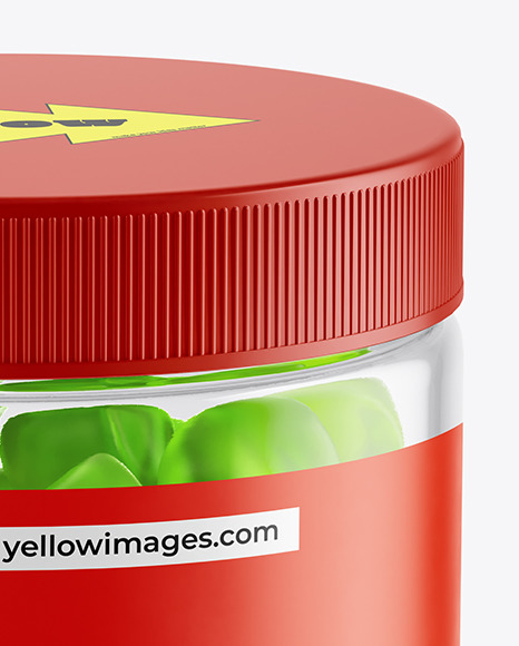 Plastic Jar with Gummies Mockup