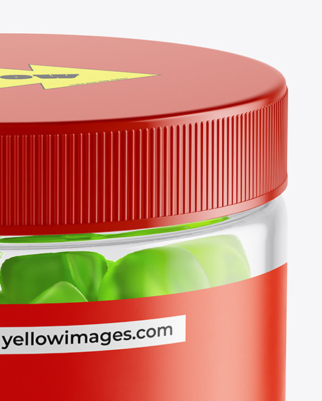 Plastic Jar with Gummies Mockup