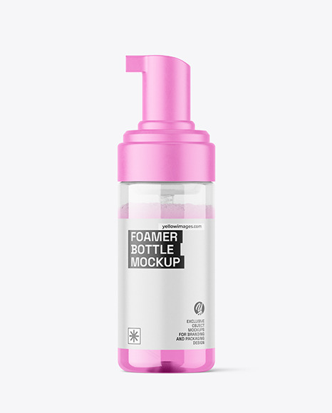 Clear Foamer Bottle Mockup