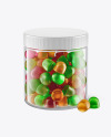 Plastic Jar with Gummies Mockup