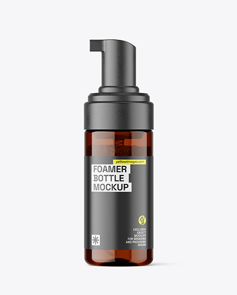 Amber Foamer Bottle Mockup