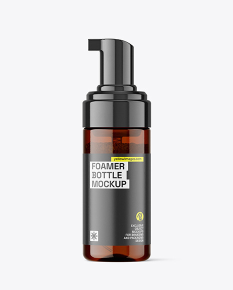 Amber Foamer Bottle Mockup