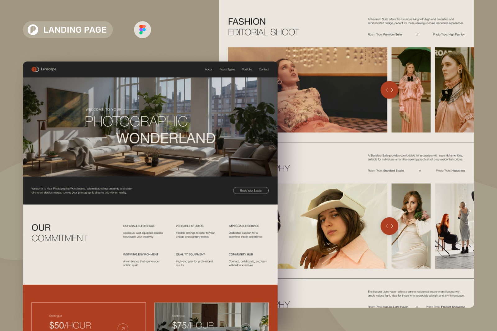 Lenscape - Photo Studio Rental Landing Page Lenscape - Photo Studio Rental Landing Page