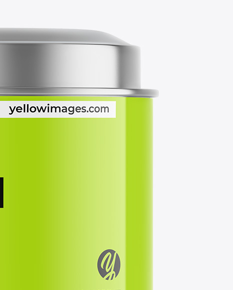 Glossy Tea Tin Can Mockup