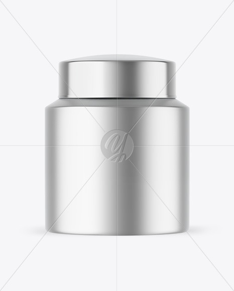 Matte Metallic Tea Tin Can Mockup