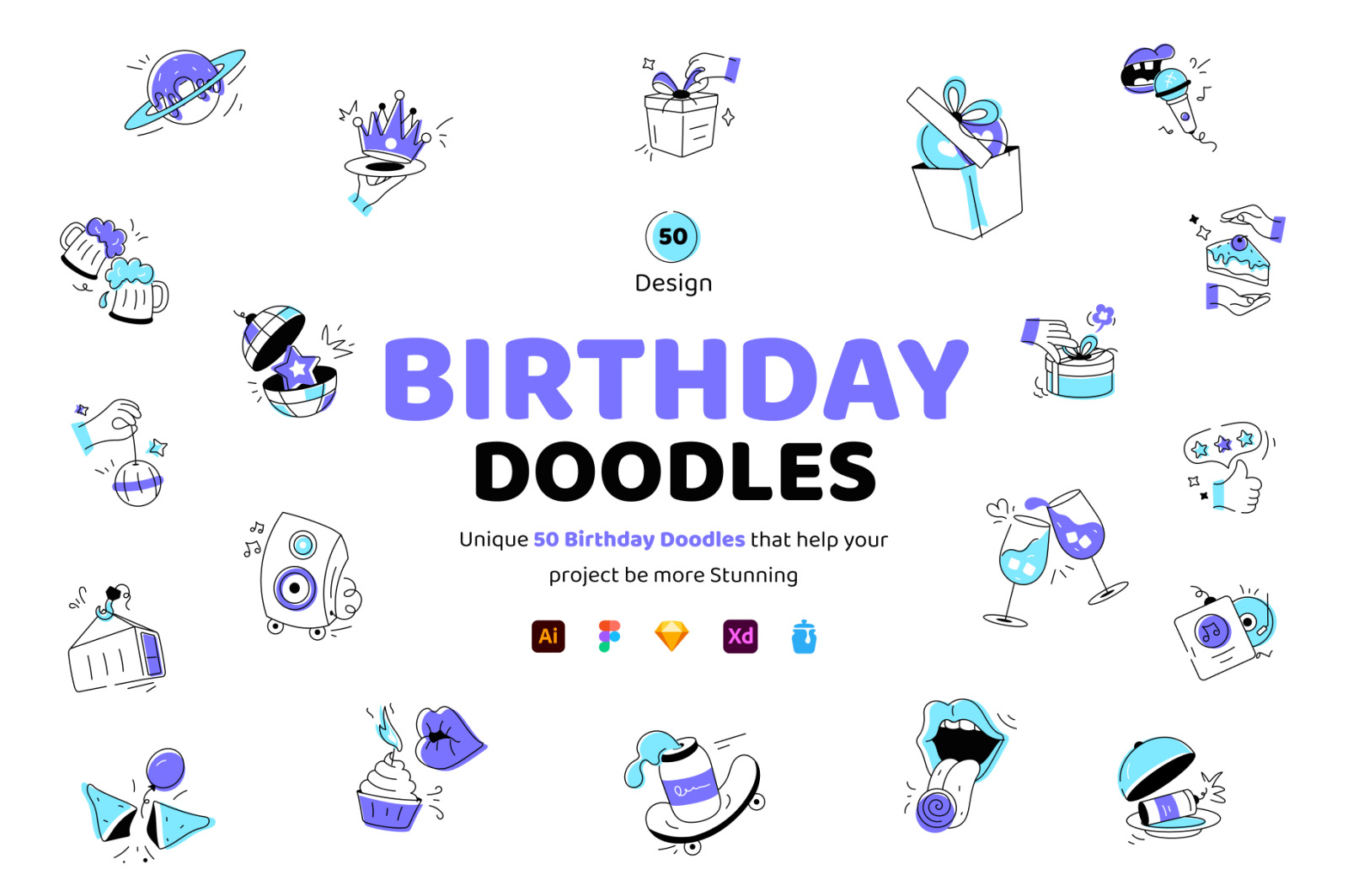Birthday Doodles Pack Birthday Doodles Pack