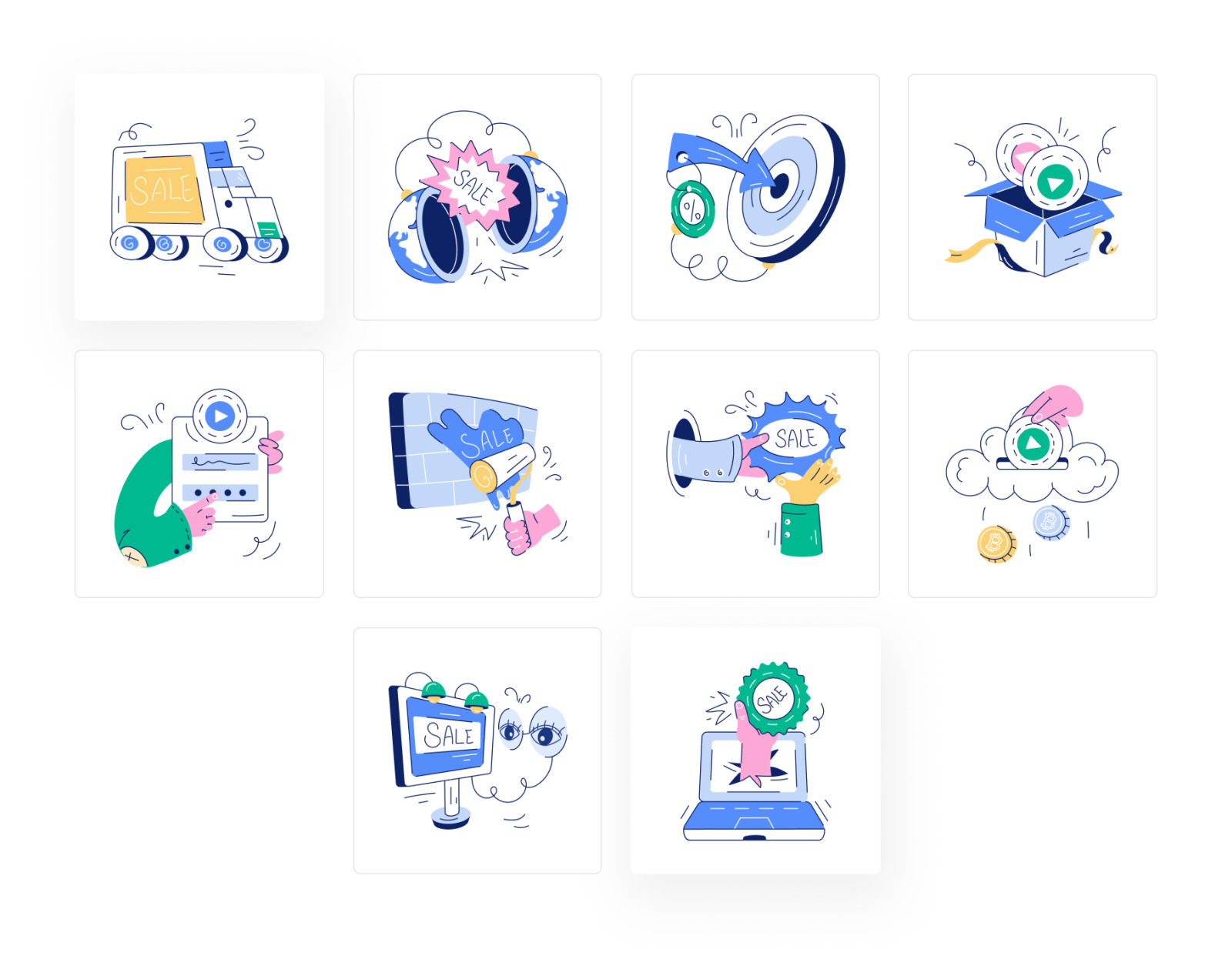 Animated Advertisement Illustrations Animated Advertisement Illustrations