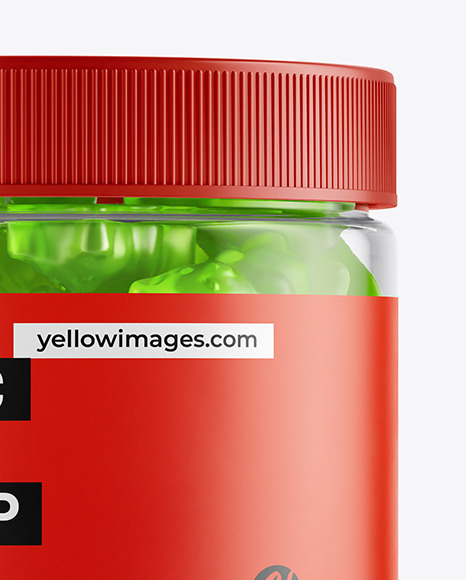 Plastic Jar with Gummies Mockup