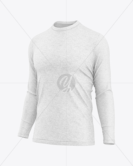 Men’s Heather Long Sleeve T-Shirt Mockup - Half Side View - Free ...