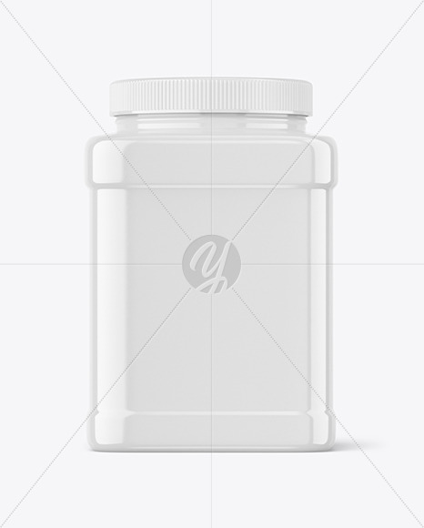 Glossy Plastic Jar Mockup