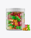 Plastic Jar with Gummies Mockup