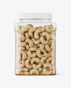 Clear Plastic Cashew Nuts Jar Mockup