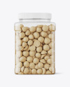 Clear Plastic Macadamia Nuts Jar Mockup