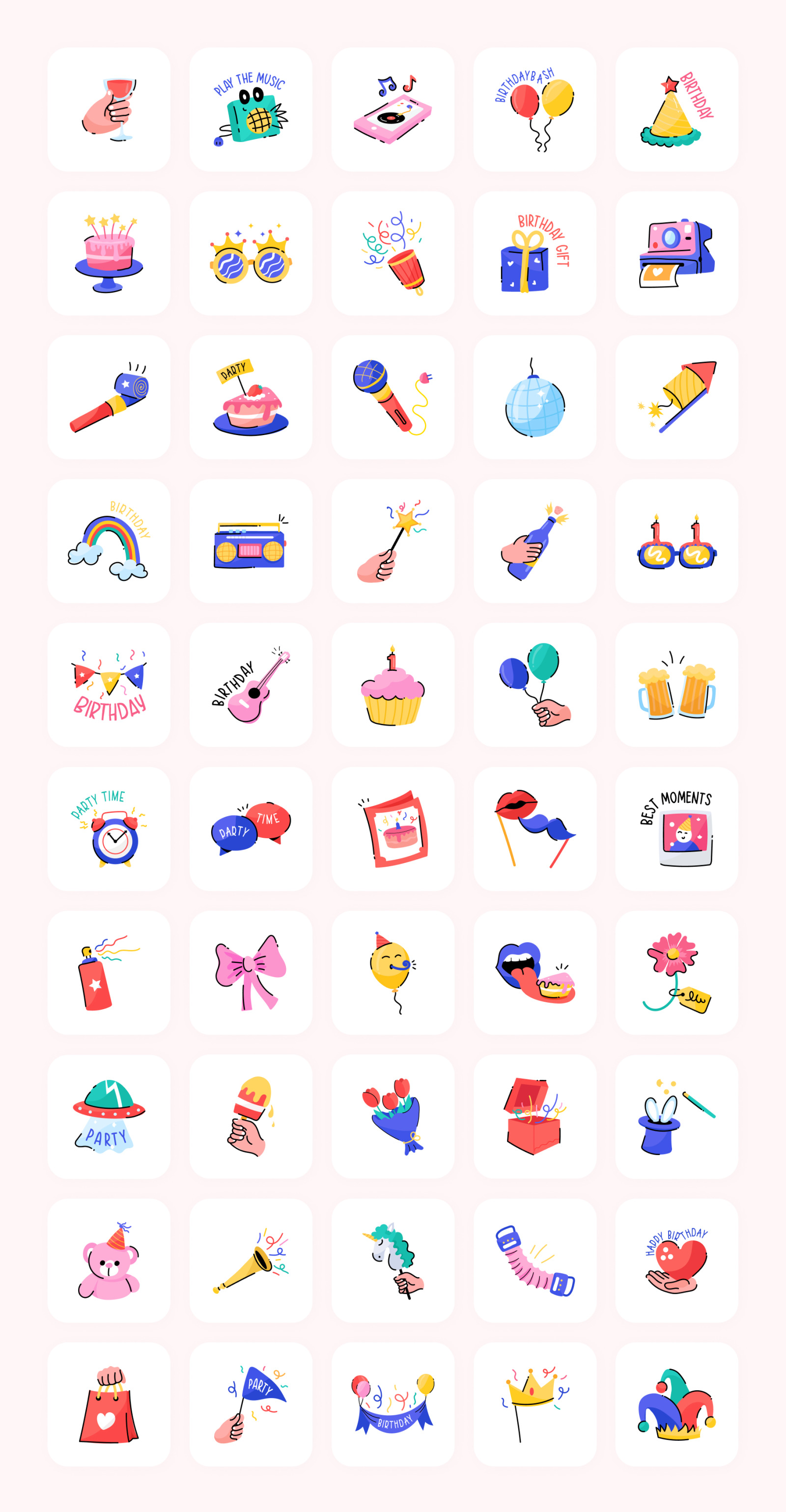 Birthday Party Animated Stickers