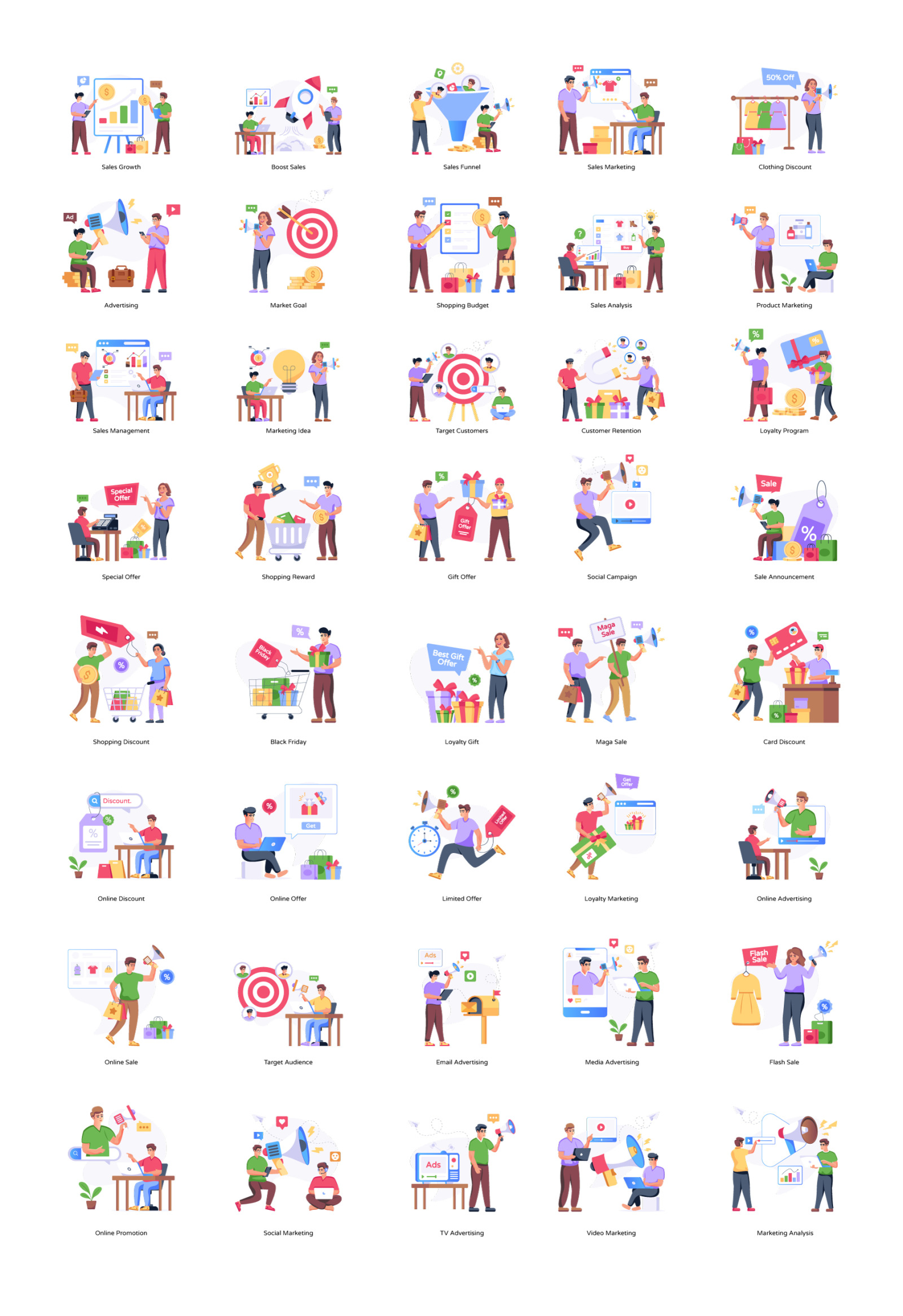 Sales and Advertising Illustration Sales and Advertising Illustration