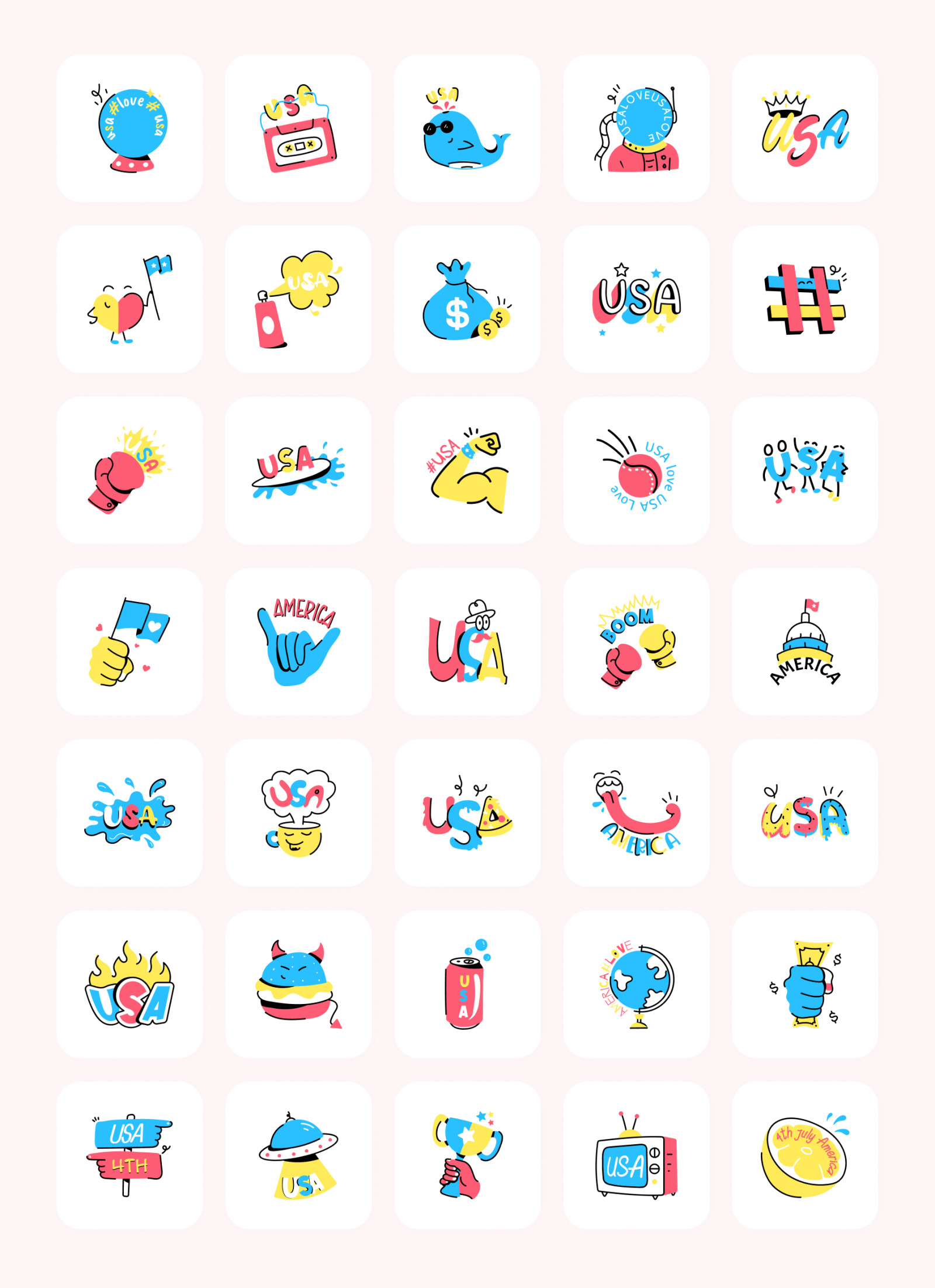 US Independence Day Stickers US Independence Day Stickers