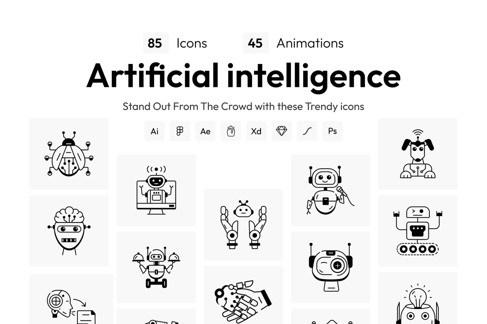 Animated Artificial Intelligence Icons Animated Artificial Intelligence Icons