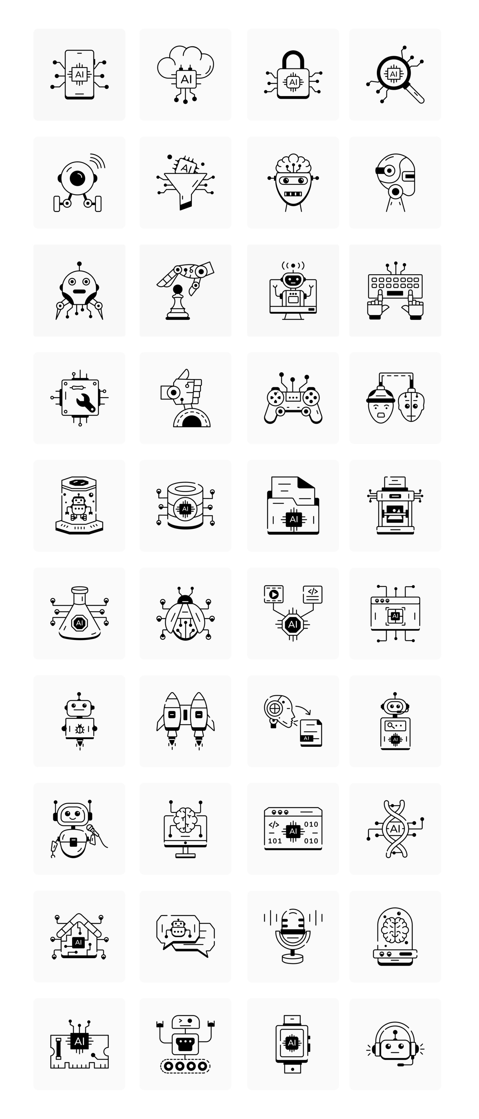 Animated Artificial Intelligence Icons Animated Artificial Intelligence Icons