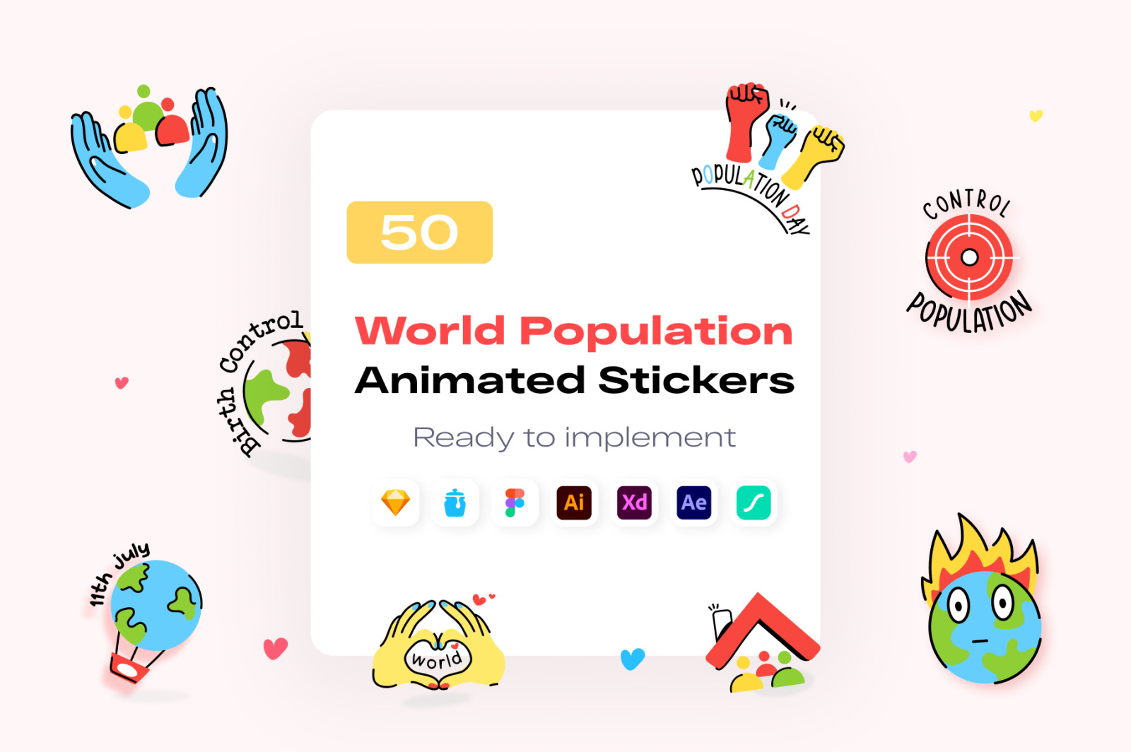 World Population Animated Stickers