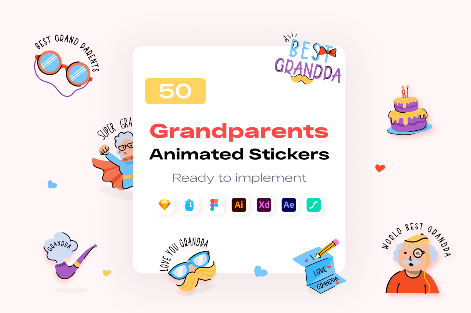 Grandparents Animated Stickers