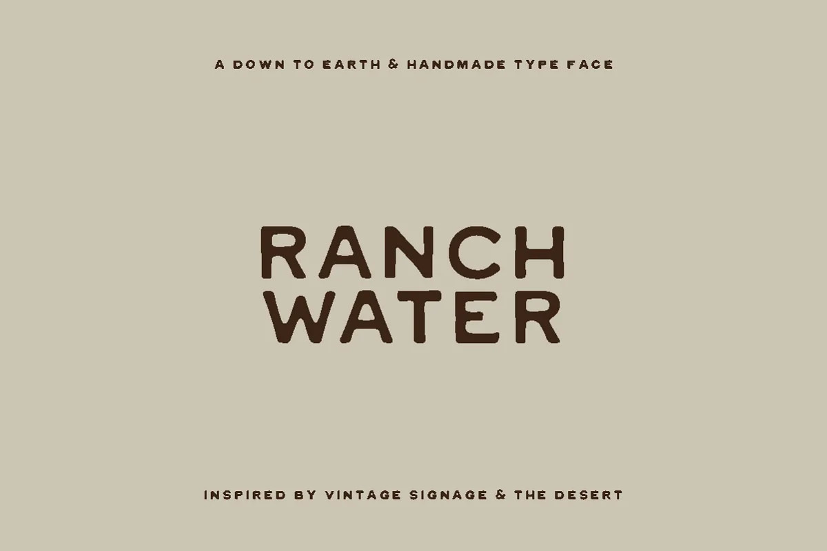 Ranch Water Display Type Font Ranch Water Display Type Font