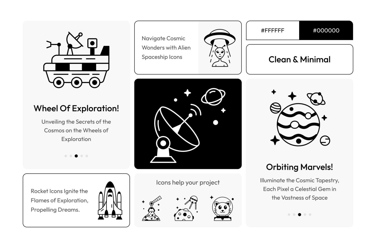 Animated Space and Planet Icons Animated Space and Planet Icons